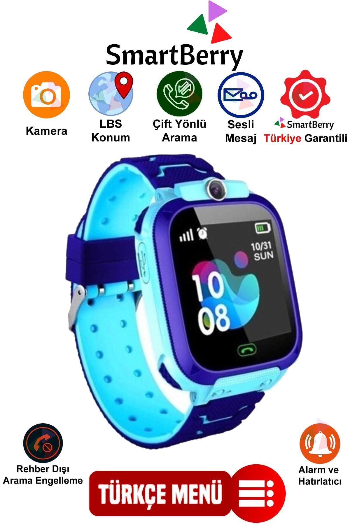 Smartberry Z3 Lbs Konumlu Akıllı Çocuk Takip Saati Sim Kartlı Arama, Kameralı, Gizli Dinleme Özellikli-Mavi