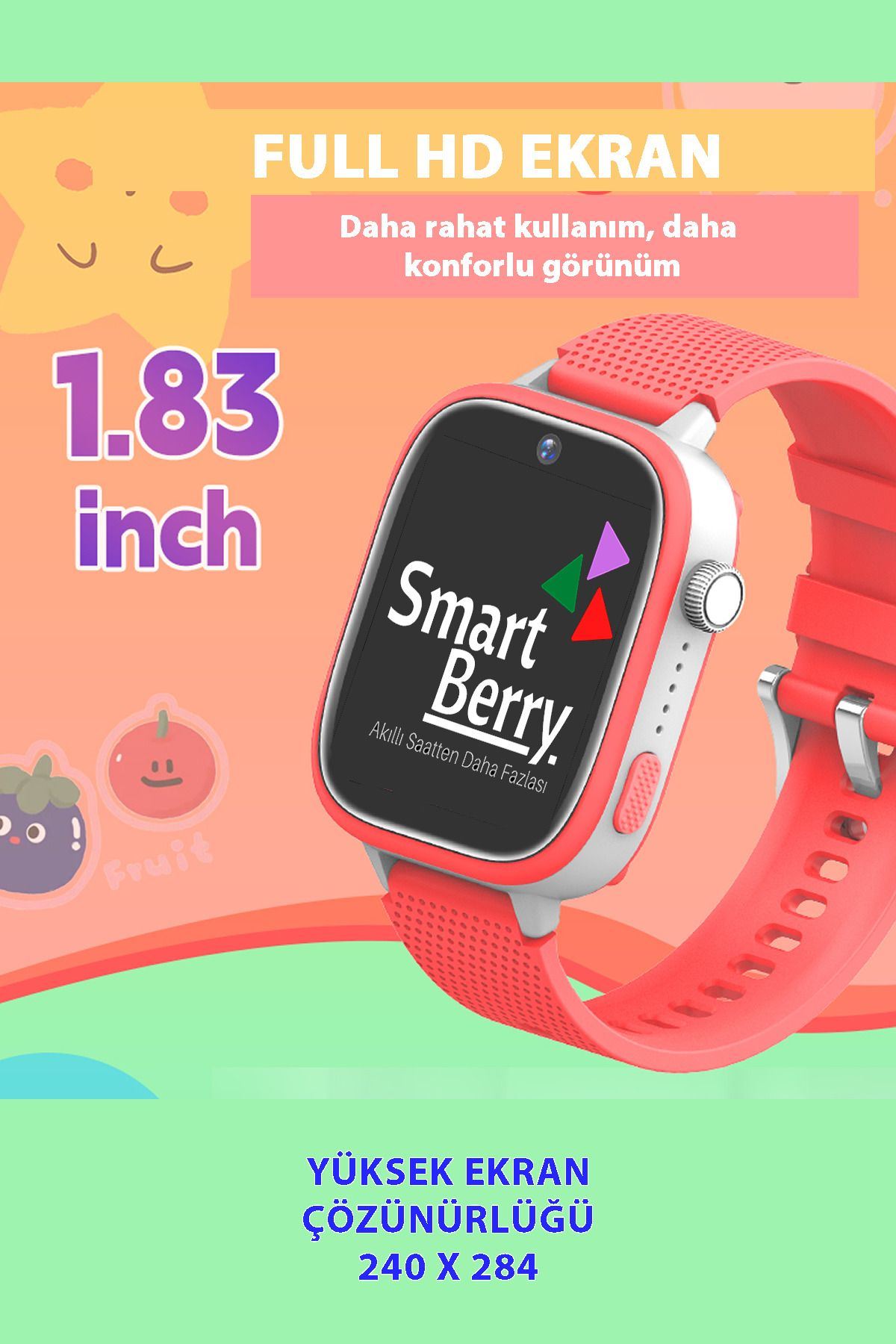 Smartberry Z51 Görüntülü Görüşme Gps Wıfı Net Konum Gizli Dinleme Akıllı Çocuk Takip Saati Sim Kartlı - Siyah