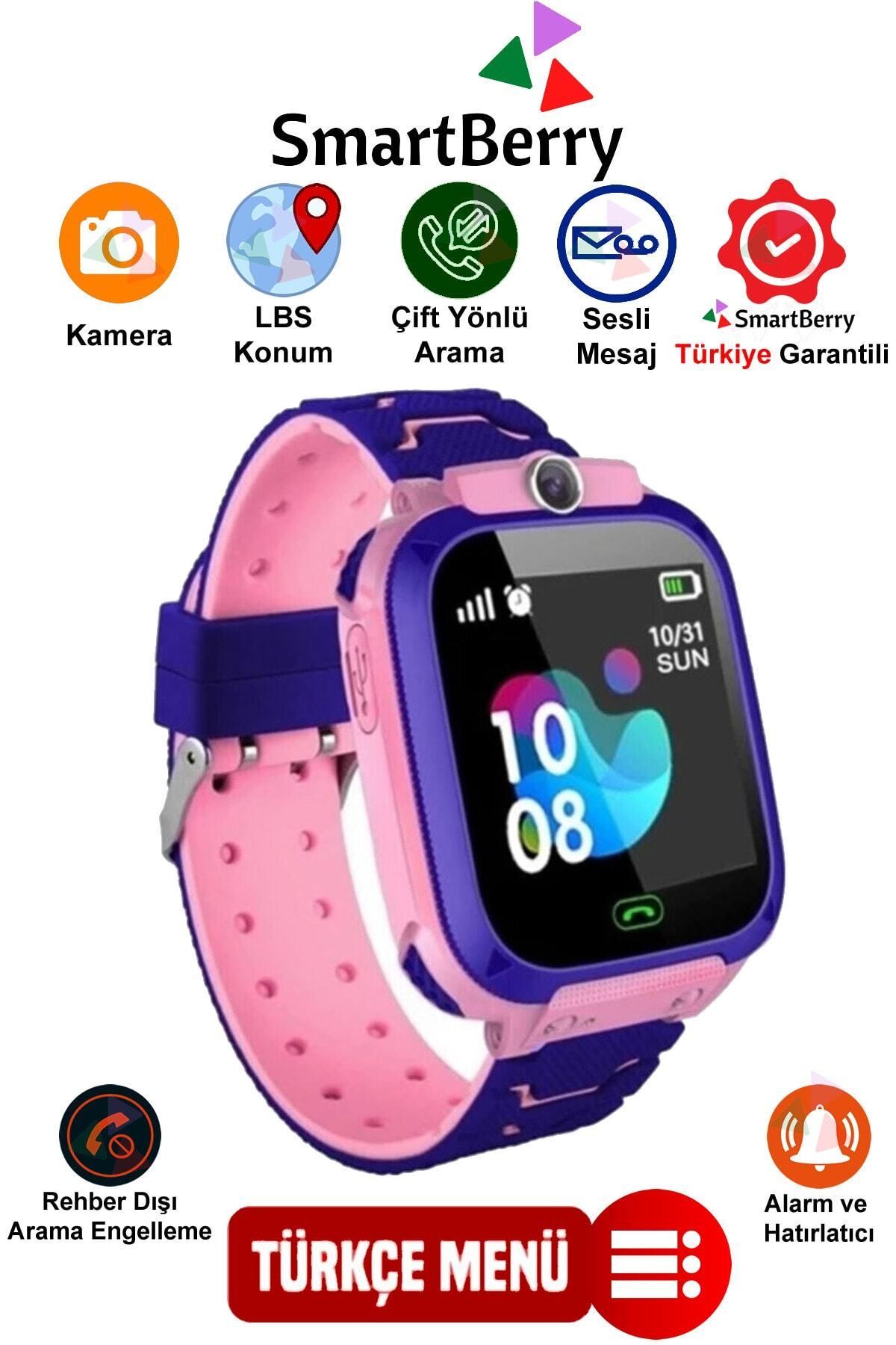 Smartberry Z3 Lbs Konumlu Akıllı Çocuk Takip Saati Sim Kartlı Arama, Kameralı, Gizli Dinleme Özellikli-pembe