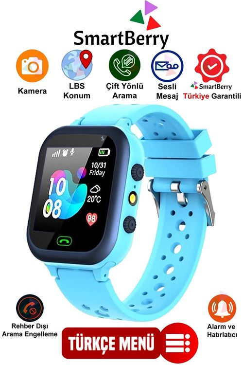 Z5 Lbs Konumlu Akıllı Çocuk Takip Saati Sim Kartlı Arama, Kameralı, Gizli Dinleme Özellikli - Mavi