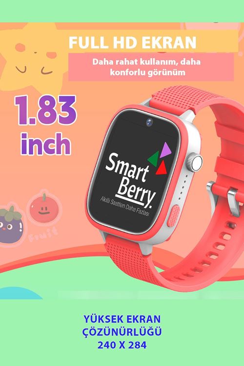 Smartberry Z51 Görüntülü Görüşme Gps Wıfı Net Konum Gizli Dinleme Akıllı Çocuk Takip Saati Sim Kartlı - Turuncu