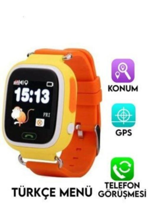 Akıllı Çocuk Saati Konum Takipli Sim Kart Girişli Gps Ve Sos Özellikli -net Konum-sarı