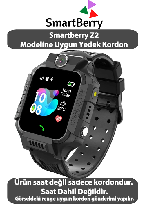 Z2 Lbs Konumlu Akıllı Çocuk Takip Saatine Uyumlu Yedek Kordon - Siyah