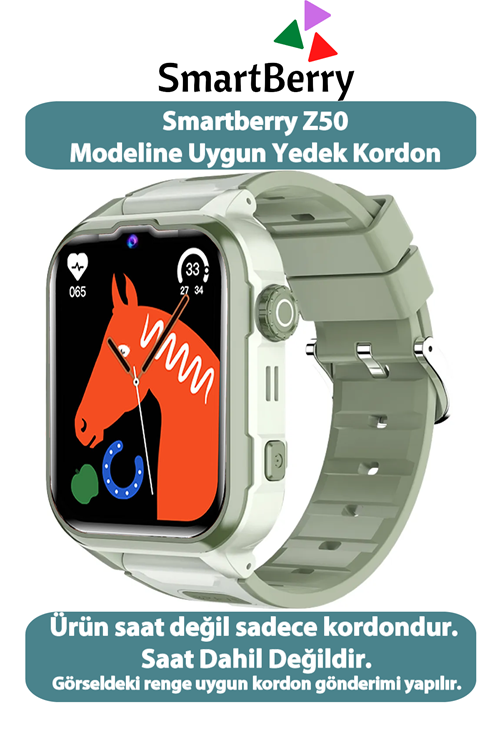 Z50 Görüntülü Görüşme  Saatine Uyumlu Yedek Kordon - Yeşil