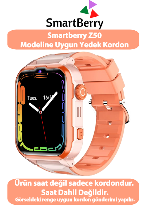 Z50 Görüntülü Görüşme  Saatine Uyumlu Yedek Kordon - Turuncu