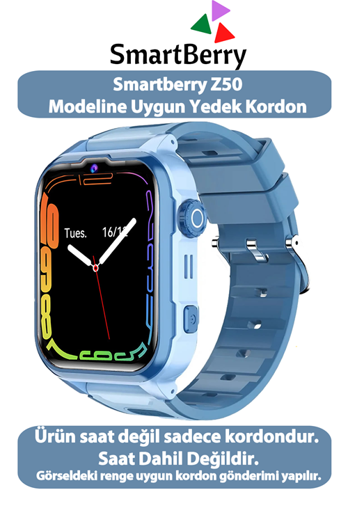 Z50 Görüntülü Görüşme  Saatine Uyumlu Yedek Kordon - Mavi