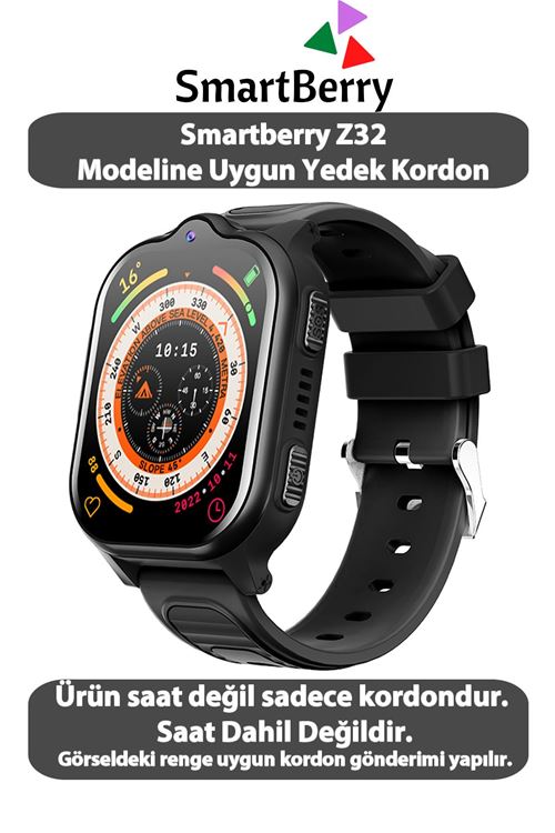 Z32 Görüntülü Görüşme  Saatine Uyumlu Yedek Kordon - SİYAH