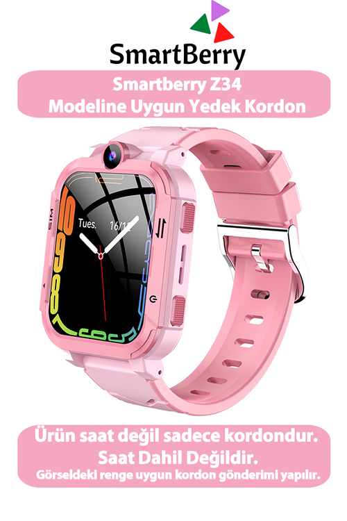 Z34 Görüntülü Görüşme  Saatine Uyumlu Yedek Kordon - PEMBE