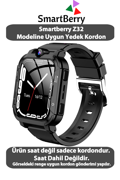 Z34 Görüntülü Görüşme  Saatine Uyumlu Yedek Kordon - SİYAH