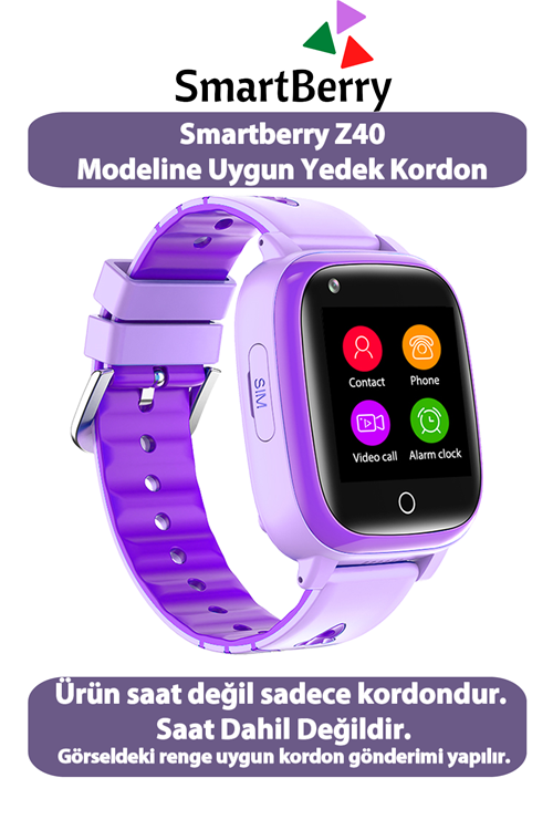 Z40 Lbs Konumlu Akıllı Çocuk Takip Saatine Uyumlu Yedek Silikon Kordon - Mor